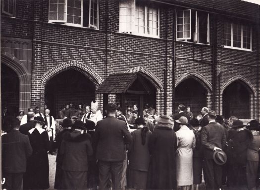 Canberra Grammar School - gathering of people at bell-ringing 