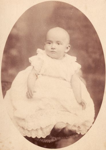 Portrait of baby Mary Salome Phyllis Brassey, daughter of Arthur and Salome Brassey, born 1889, died 1890
