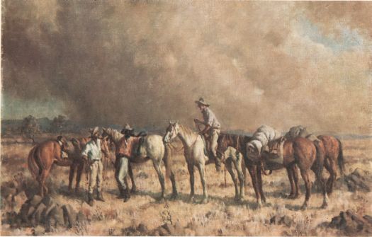 Photo of Dust Storm from the painting by Sir Daryl Lindsay