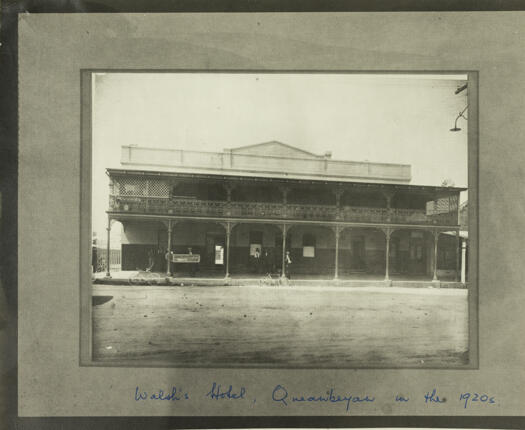 Front view of Walsh's Hotel, Monaro Street in Queanbeyan