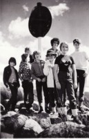 Lyneham High School, \"Between the Lynes\" school magazine photo of students standing on rocks.