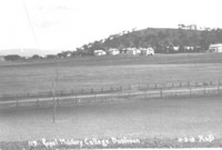 Royal Military College, Duntroon from Yass Rd with Mt Pleasant at back. View shows senior officers' married quarters.