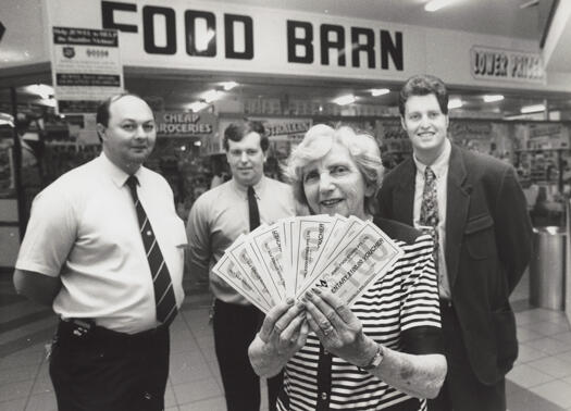 Elva Cook, Ainslie, with food vouchers