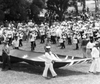 Flag raising ceremony on Australia Day at Commonwealth Park in Canberra