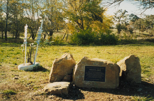 Rocks with commemorative plaque, corner Forster Crescent and Empire Circuit, Yarralumla