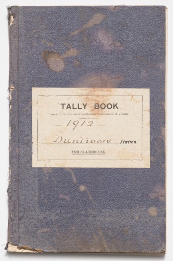 Tally book for shearing at Duntroon in November 1912 - the last season of shearing at Duntroon. It includes the name of the shearer and their daily tally of sheep shorn.