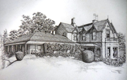 Photograph of drawing of Duntroon House, Canberra (mounted on board)