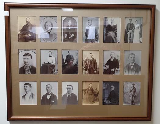 18 individual photographs of members of the Winter family (framed)
Portrait photographs of the Winter family.The Winters were pioneers of the Bungendore and Canberra region. William Winter was born in Haddenham, Buckinghamshire in 1827, the son of Joseph Cox Plastow Winter. He married Maria Rolfe in Queanbeyan in 1859.