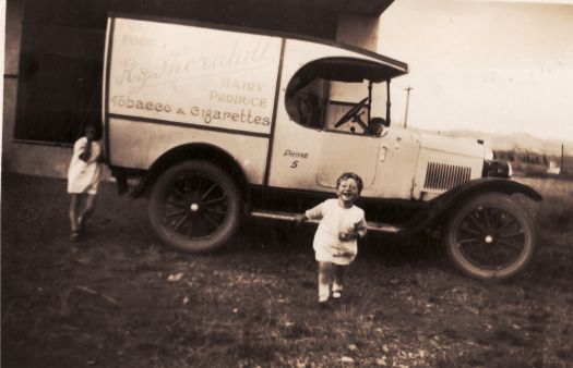 R.J. Thornhill's shop and van, Kingston (possibly first shop in Manuka)