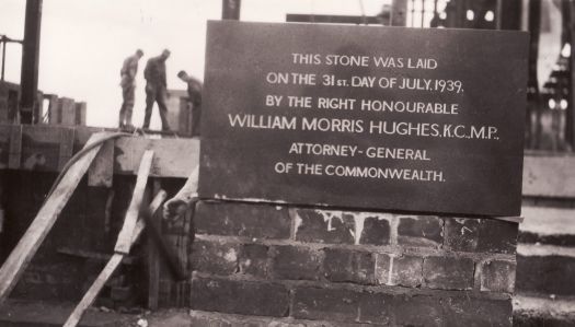 Patents Office foundation stone laid by W.M. Hughes