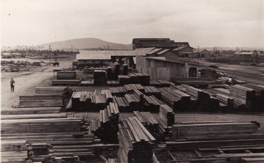 Government Joiner's Shop storeyard in Kingston, looking towards Black Mountain