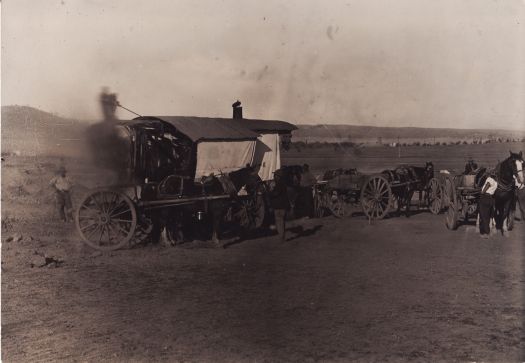 Steam shovel with horse and dray outfit