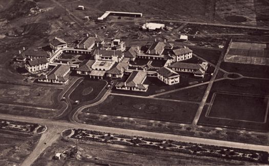 Aerial view of the Hotel Canberra from the east