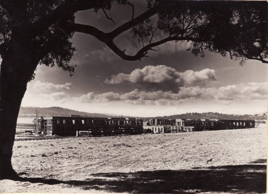 Parliament House under construction, view from south west.