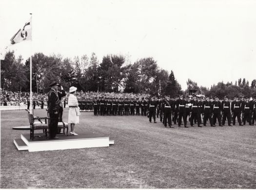 Royal visit, trooping the colours, RMC Duntroon oval