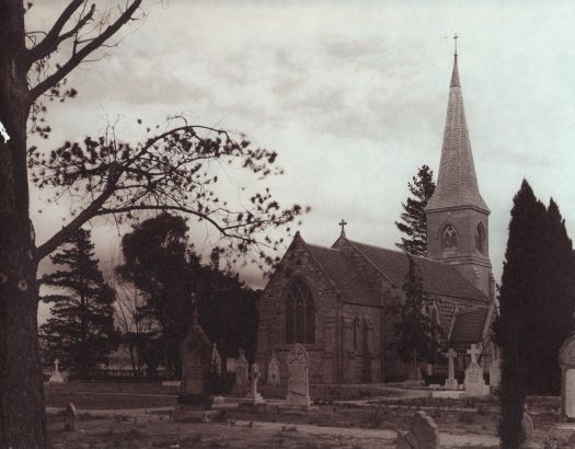 St John's Church, Reid, from north east looking over the cemetery.