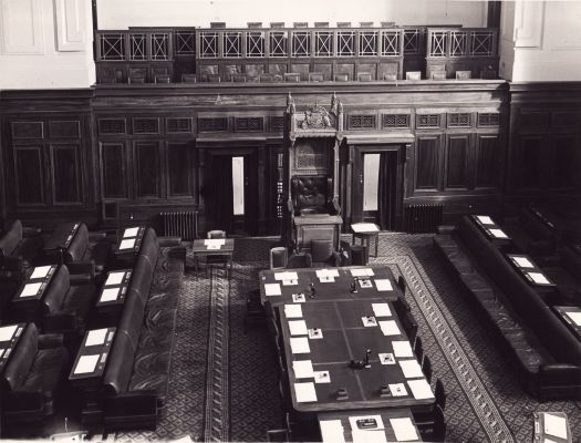 House of Representatives chamber, Parliament House showing Speaker's Chair.