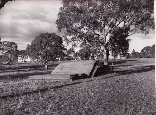 Materials stacked for Administration Building 