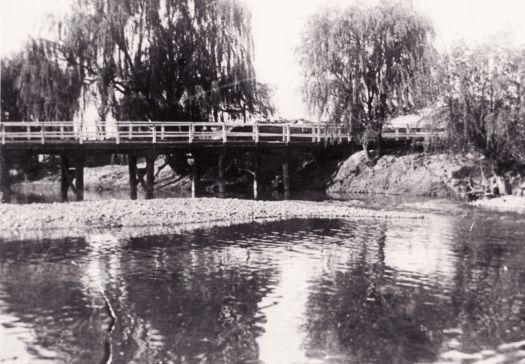 Timber bridge over the Molonglo River at Lennox Crossing, Acton