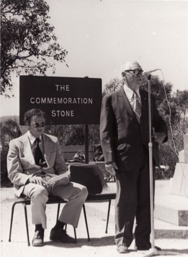 The Hon Tony Staley and Cam Morris at the Commencement Stone ceremony