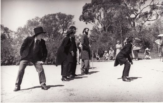 Jigsaw Players re-enactment of the naming of Canberra at the Commencement Stone