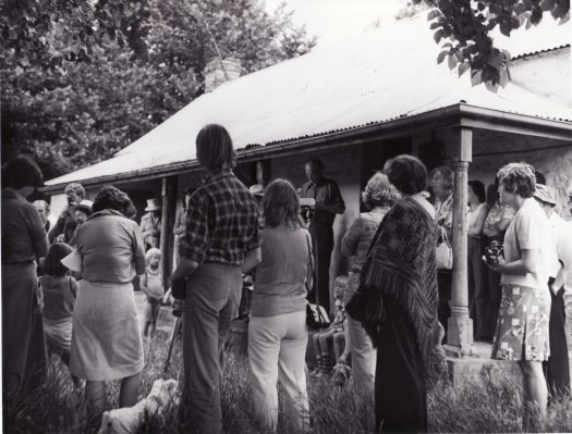 History of Elizabeth McKeachnie's life being read at Booroomba Homestead