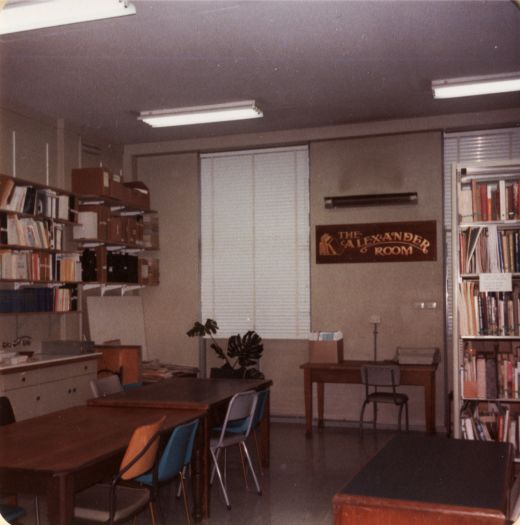 Alexander Room, CDHS. Named after journalist and benefactor, Joe Alexander.