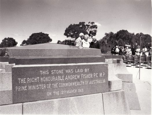 Stone laid by Andrew Fisher