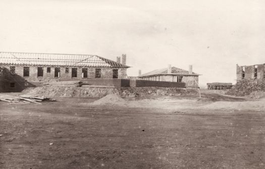 Hostel, looking east, showing pavillions F, G, H and J. Later the Hotel Canberra.