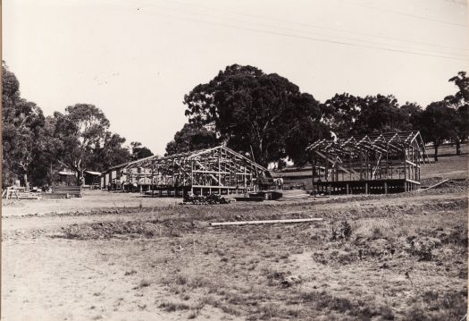 Cottages under construction at the Gap, Westlake