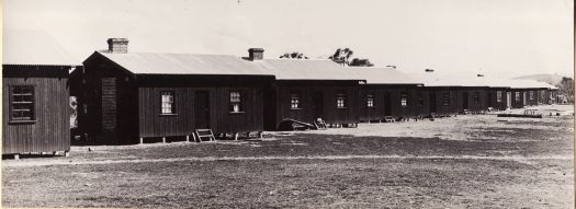 Front view of portable cottages at Acton