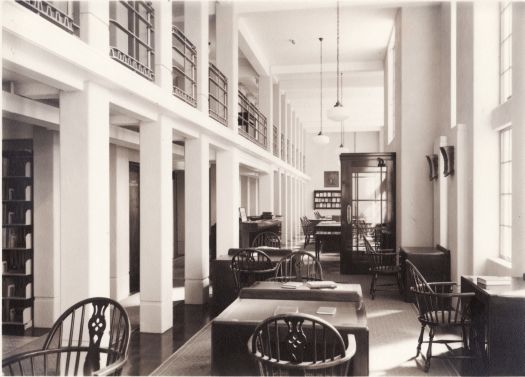 Original National Library, King's Avenue, interior showing front desk