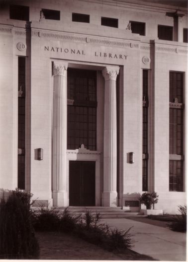 Portico of the old National Library on Kings Avenue