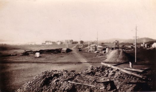 Main sewer line being laid