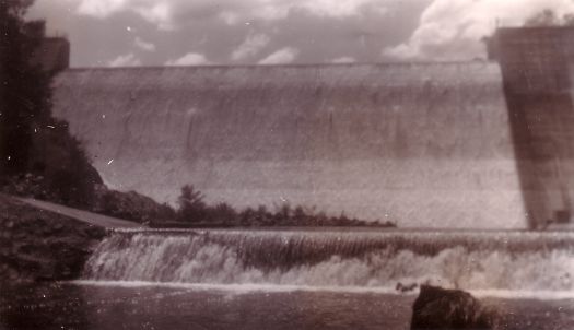 Cotter Dam overflowing