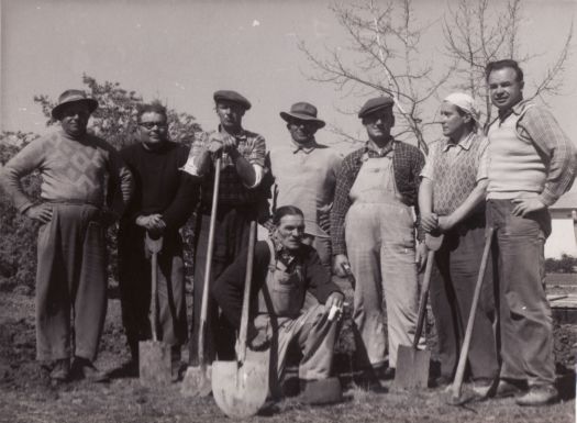 Russian Orthodox Church - eight men with tools