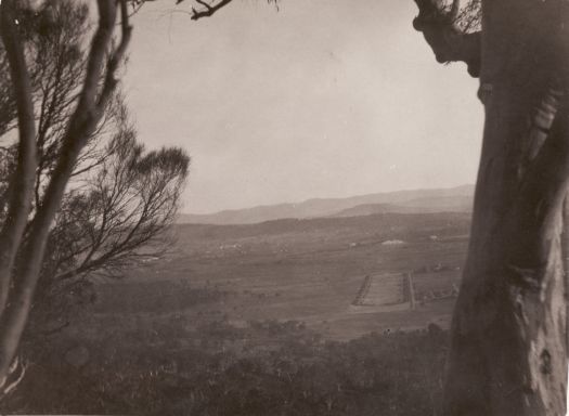 Parliament House and Anzac Parade from Mt Ainslie