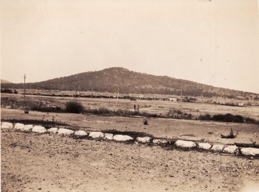 Mt Ainslie and Braddon from the City, probably near Mort Street. 