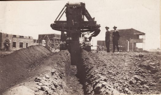 Trench digger at work