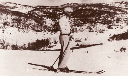 Richard Arneson skiing near Mt Kosciusko