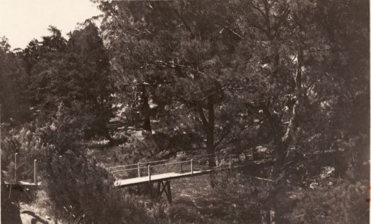 Footbridge over the Cotter River below the dam.