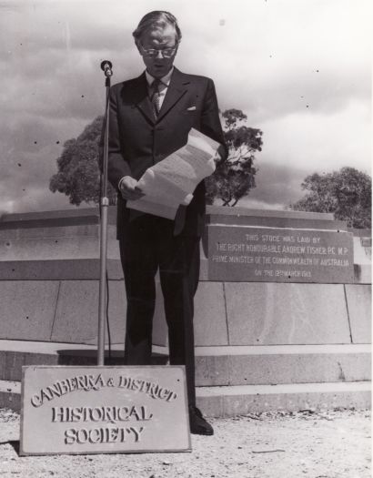 CDHS ceremony at Capital Hill to mark Canberra Day - Justice R.A. Blackburn.