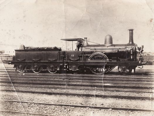 Railway engine built by Heyer?, Peacock & Co, Manchester 1865.