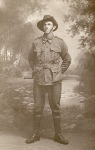 Portrait of unknown soldier in First World War uniform