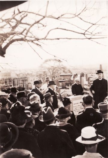 Cairn consecrating Camperdown Cemetery being unveiled by Archbishop M?