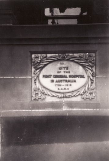 RAHS stone marking the site of first general hospital in Australia 