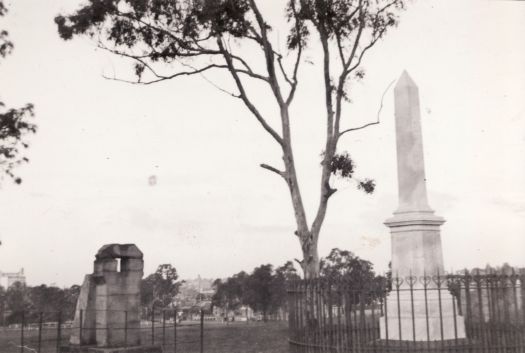 Obelisk marking site of first observatory, also stones to support transit instrument, erected May 1822, Parramatta Park