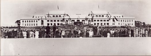 Parliament House and crowd