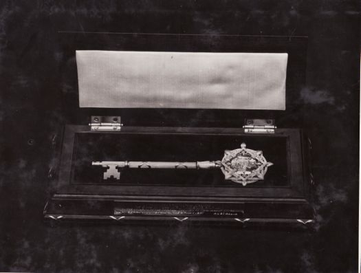 Casket for golden key (to open doors to Parliament House) used by Duke of York