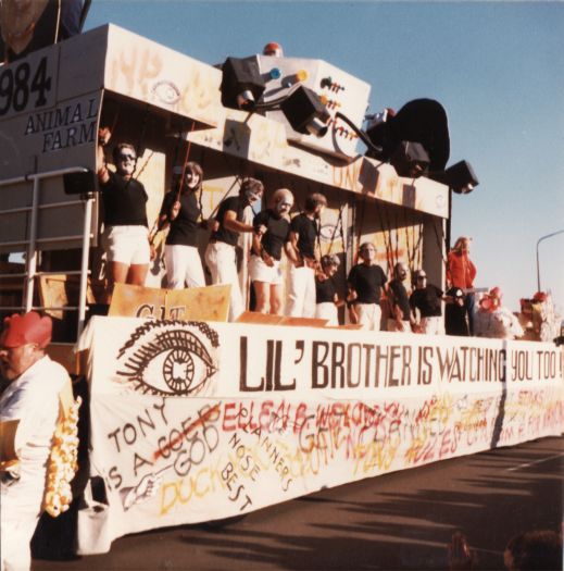 Canberra Day Parade, London Cct (near YWCA) - 1984 'Lil Brother is watching you'
